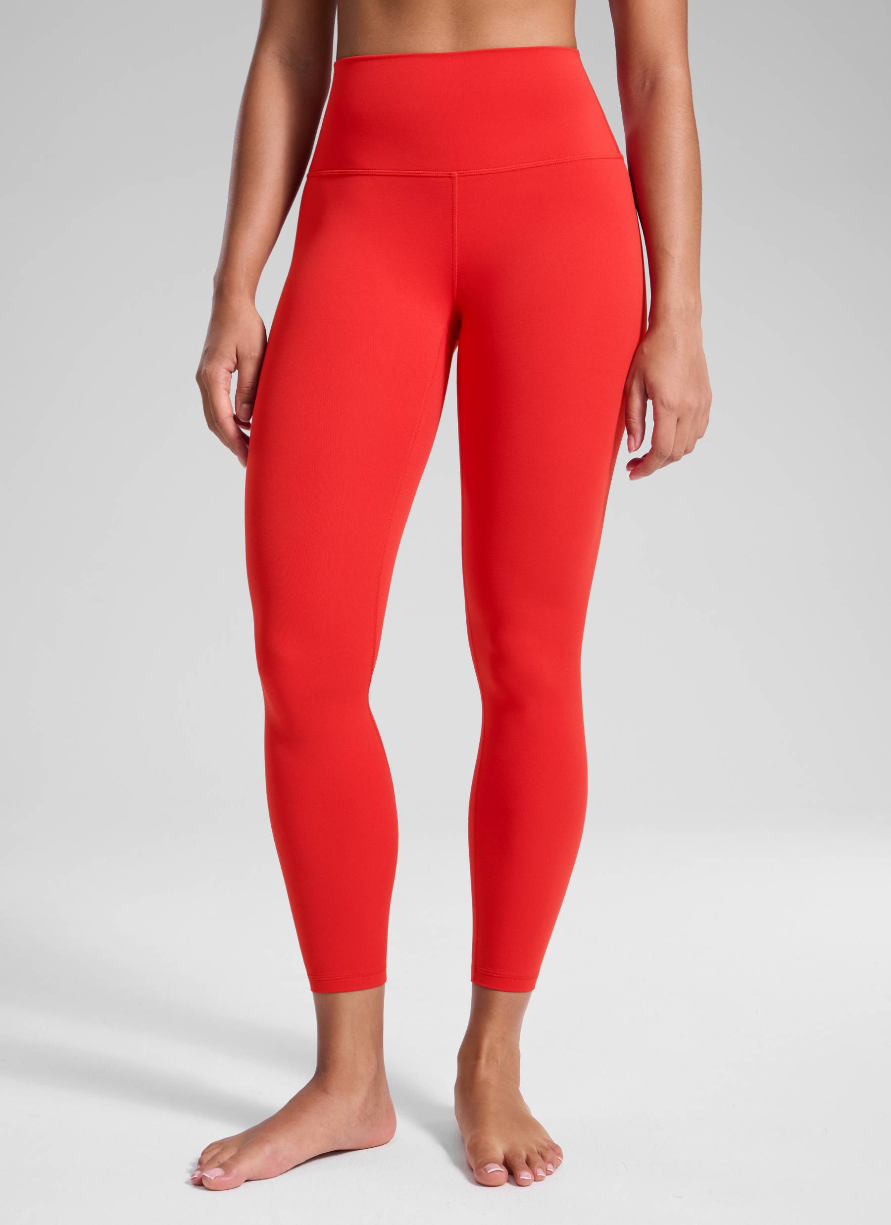 CRZ YOGA Women's Yoga Lounge High Rise Butterluxe Yoga Leggings 25'' Deep Red @model_info:Fiona
