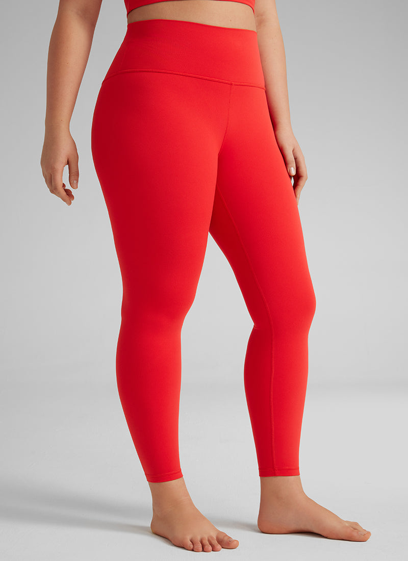 CRZ YOGA Women's Yoga Lounge High Rise Butterluxe Yoga Leggings 25'' Deep Red @model_info:Victoria