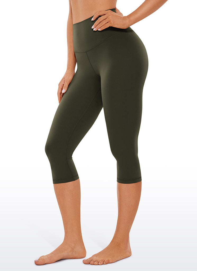 CRZ YOGA Women's Yoga Lounge High Rise Butterluxe Yoga Leggings 17'' Olive Green