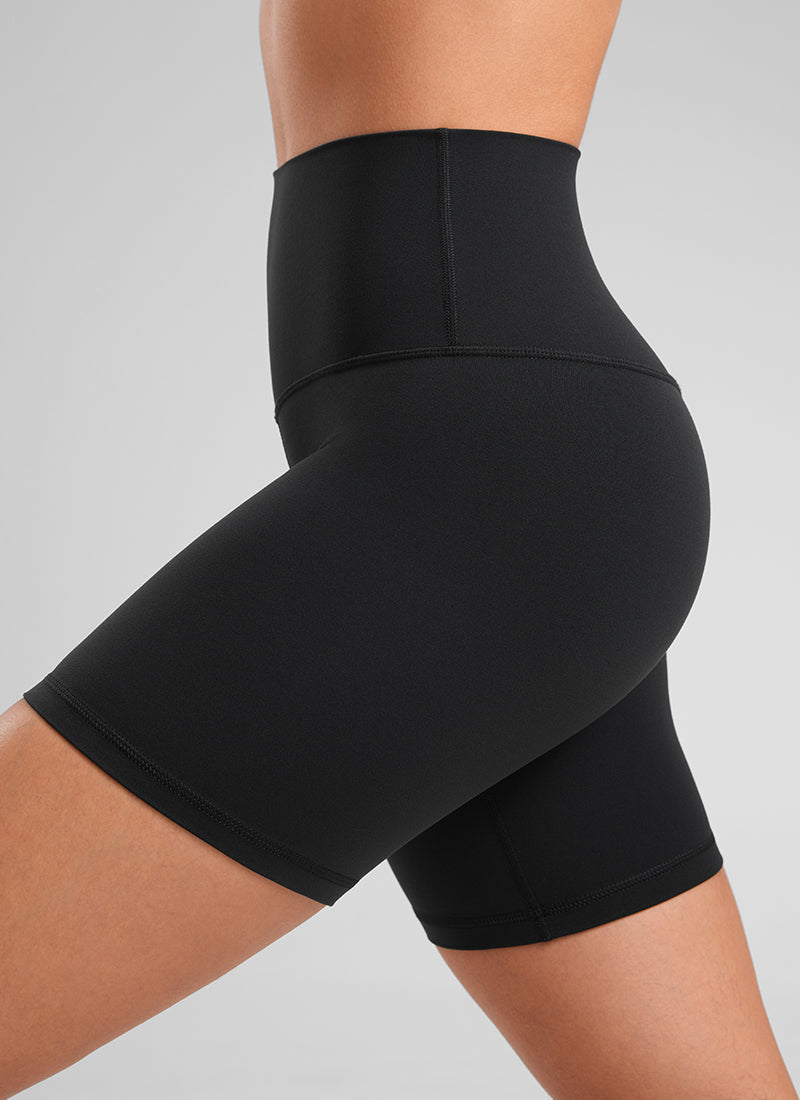 CRZ YOGA Women's Yoga High Rise Biker Shorts Butterluxe Shorts 6'' Black