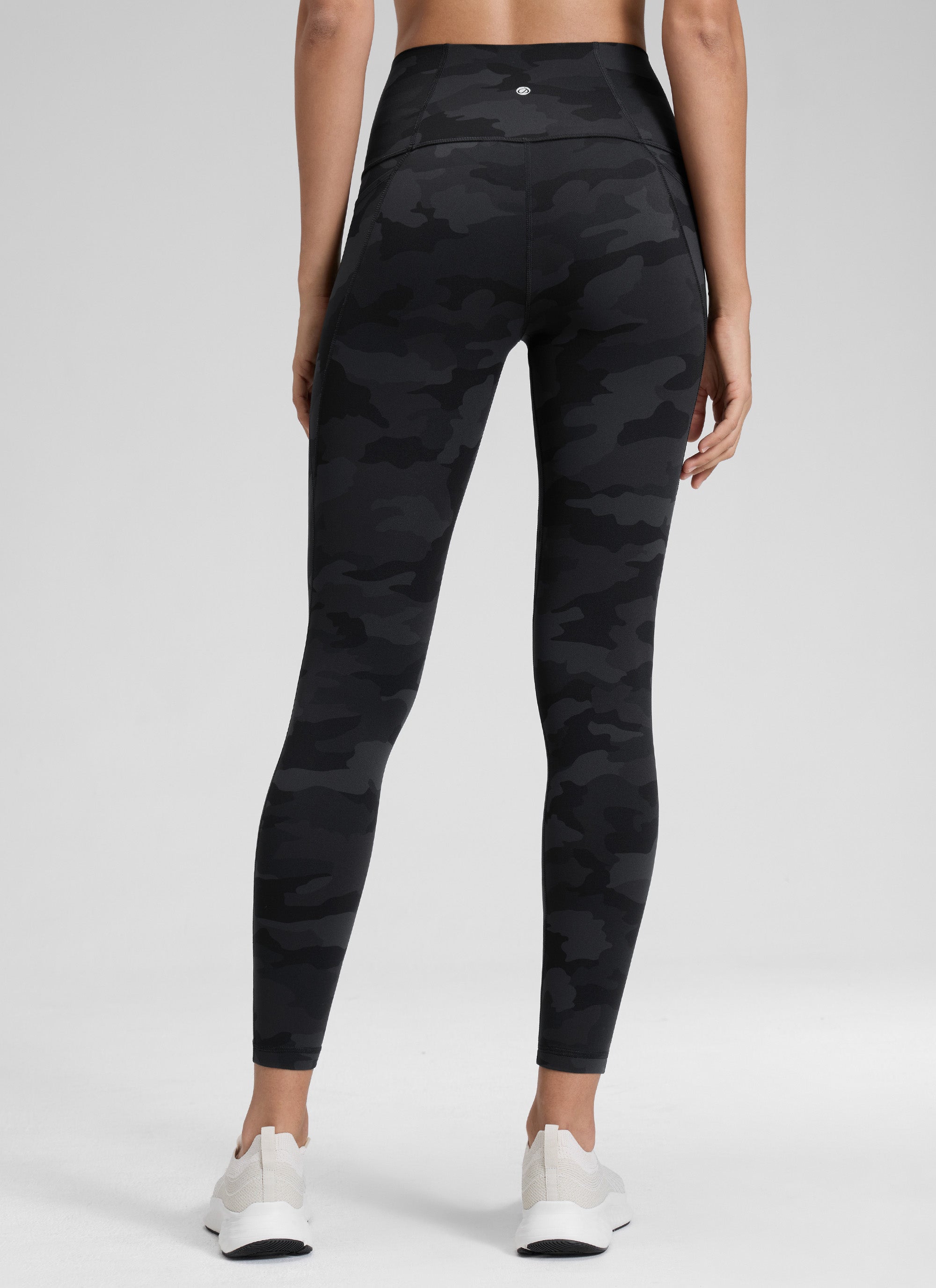CRZ YOGA Women's Yoga Lounge High Rise Butterluxe Pocket Leggings 25'' Dark Grey Camouflage 2