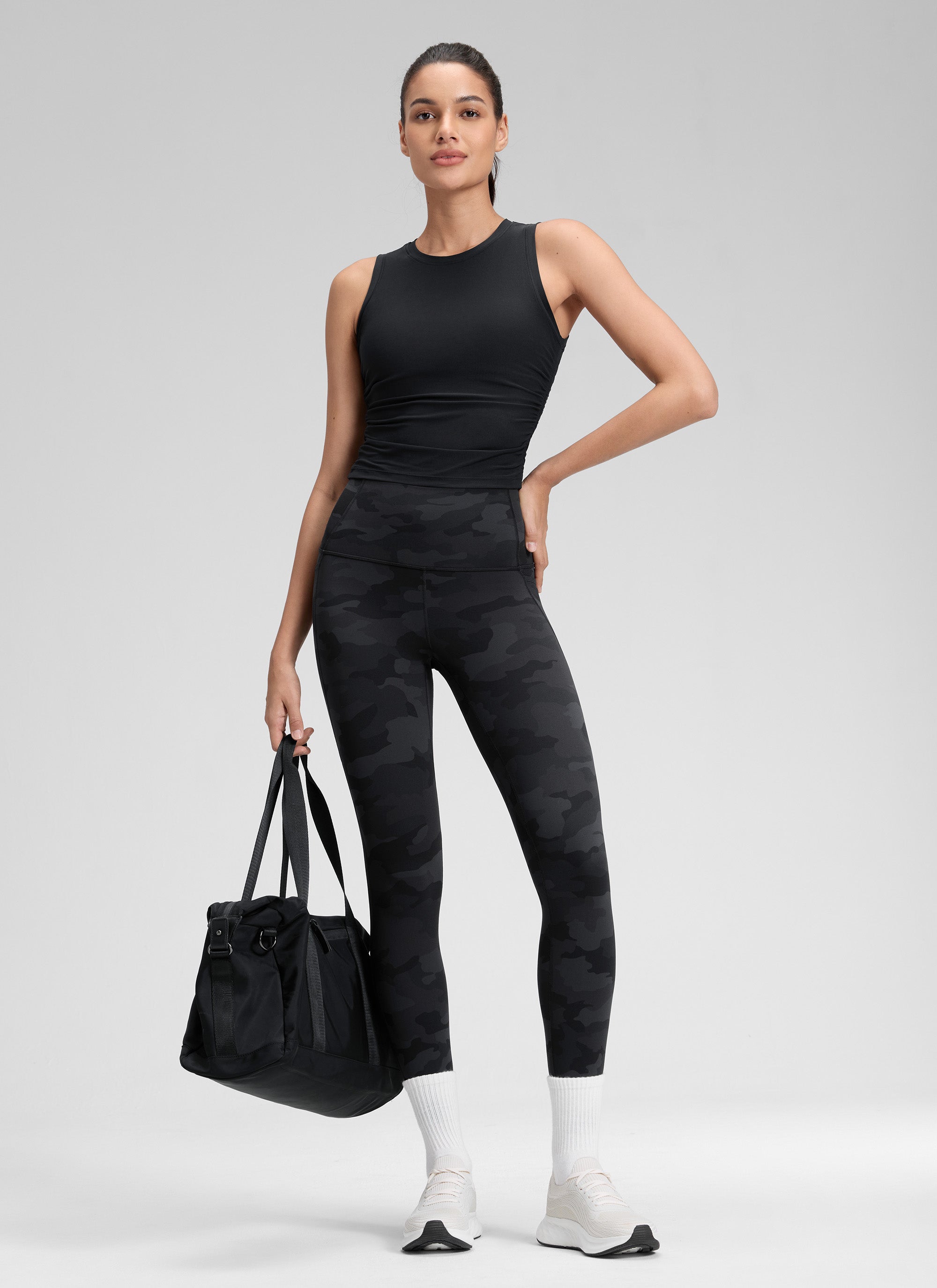 CRZ YOGA Women's Yoga Lounge High Rise Butterluxe Pocket Leggings 25'' Dark Forest Green