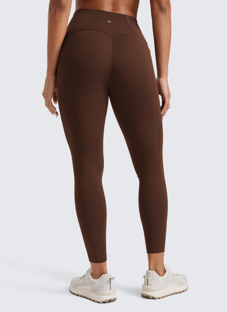 CRZ YOGA Women's Yoga Lounge High Rise Butterluxe Pocket Leggings 25'' Lava Brown