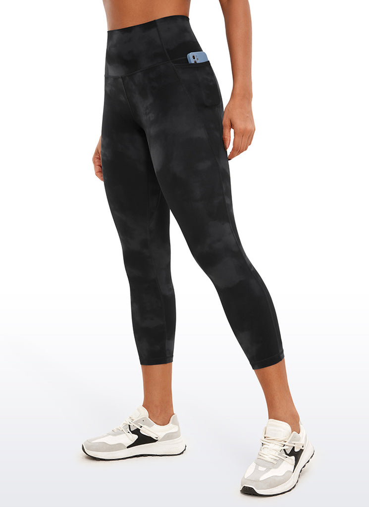 CRZ YOGA Womens Butterluxe High Waist Pockets Capri Leggings 23'' Black