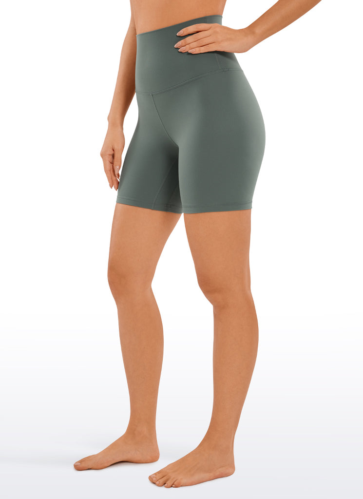 CRZ YOGA Women's Yoga Super High Waist Butterluxe Shorts 6'' Twilight Blue