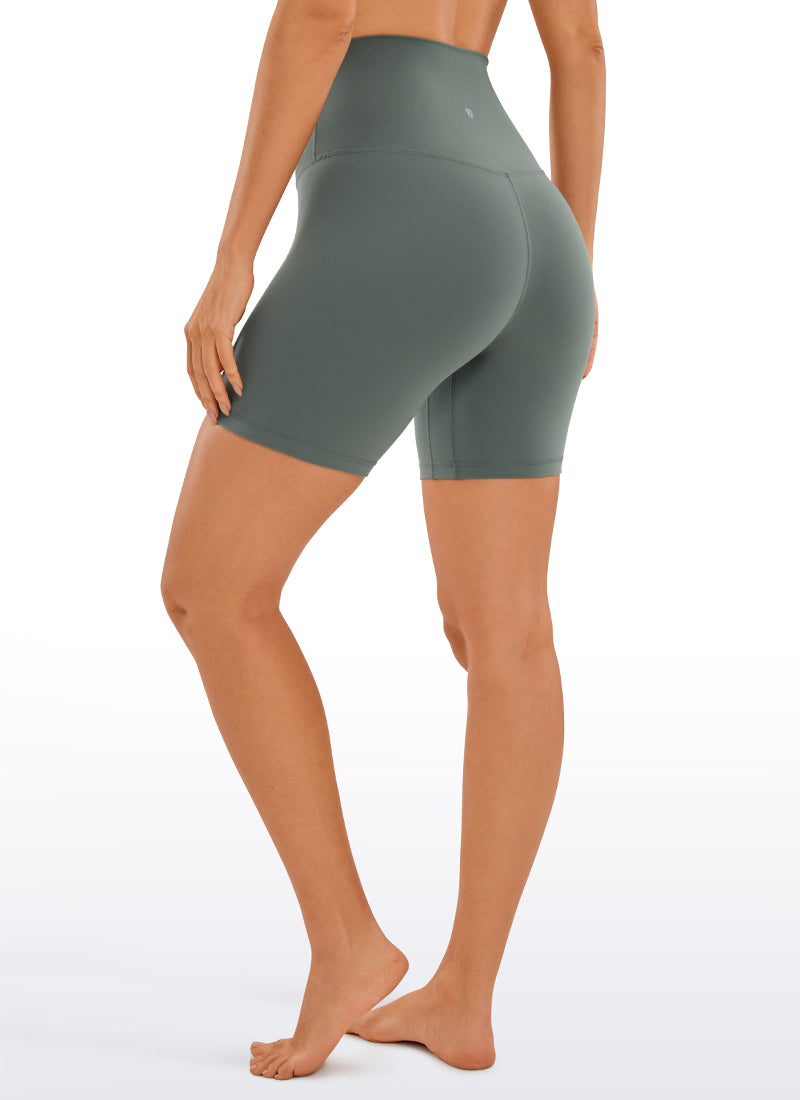 CRZ YOGA Women's Yoga Super High Waist Butterluxe Shorts 6'' Twilight Blue