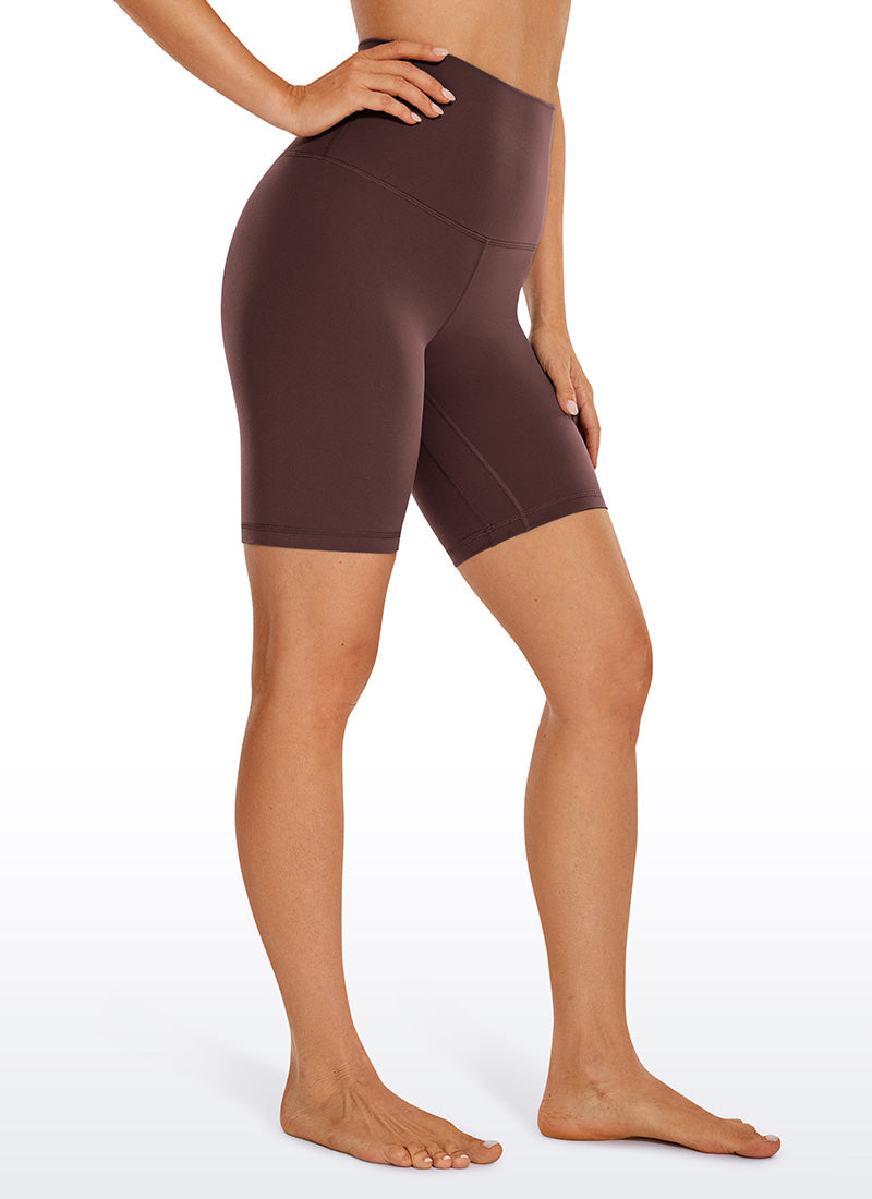 CRZ YOGA Women's Yoga Super High Waist Butterluxe Shorts 8'' Taupe