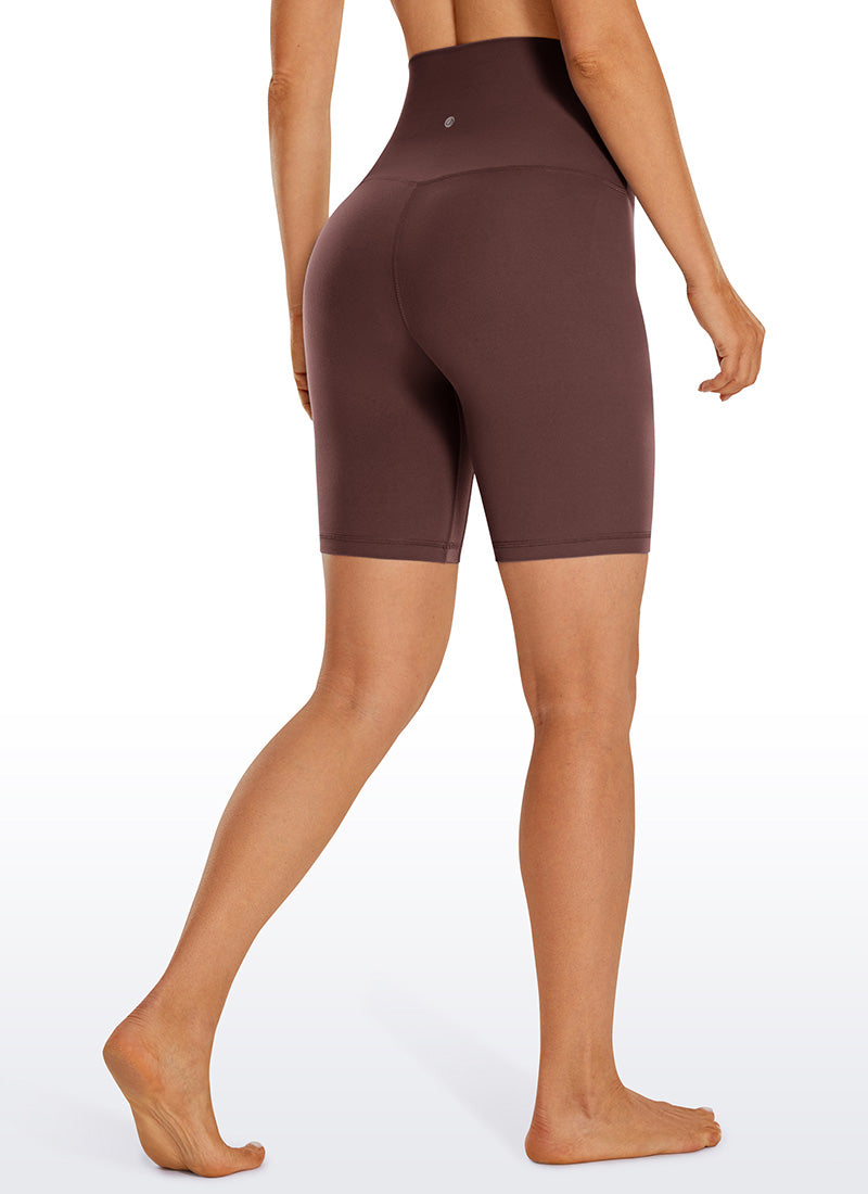 CRZ YOGA Women's Yoga Super High Waist Butterluxe Shorts 8'' Taupe