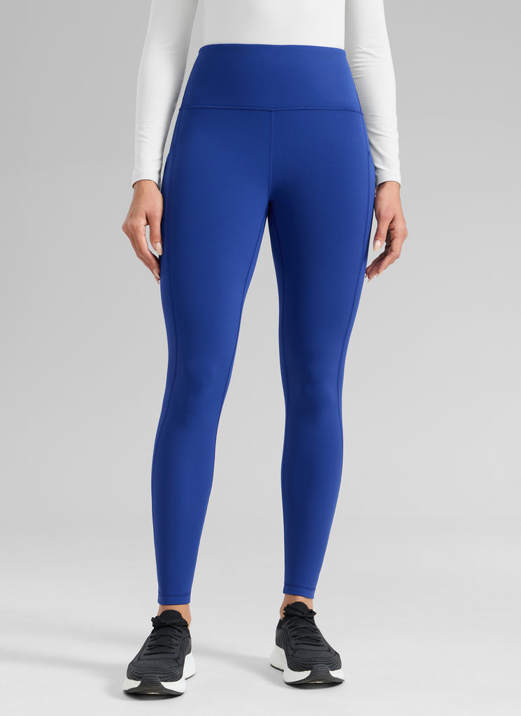 CRZ YOGA Women's Water-resistant Fleece Lined Pocket Leggings 28" Mysterious Grey