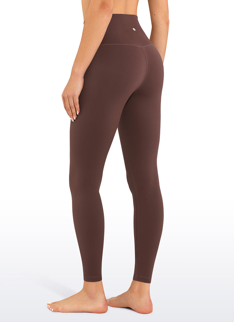 CRZ YOGA Women's Yoga High Rise Air Feeling Yoga Leggings 28'' Taupe