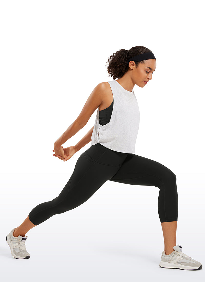 CRZ YOGA Women's Yoga High Rise Butterluxe Capri with Pockets 21'' Black