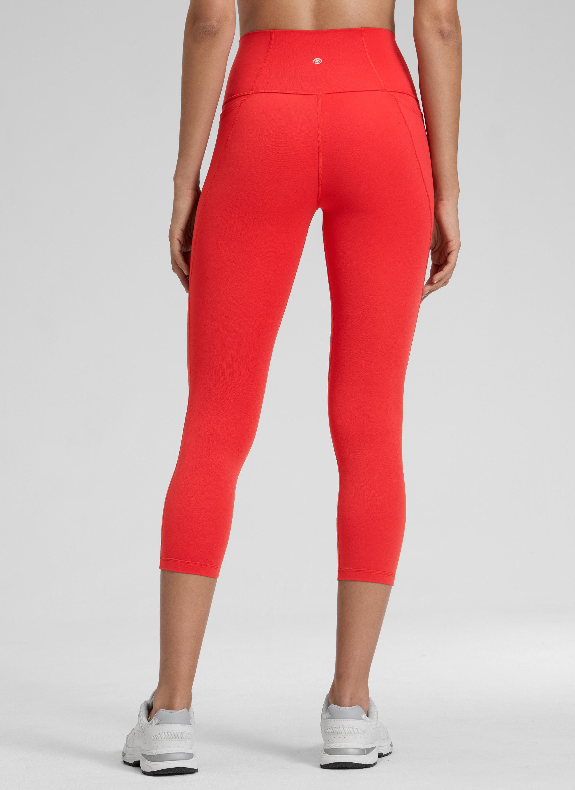 CRZ YOGA Women's Yoga High Rise Butterluxe Capri with Pockets 21'' Deep Red