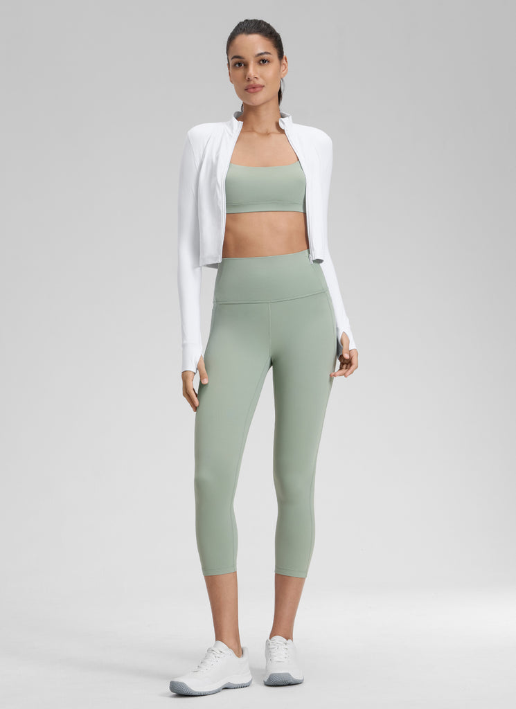 CRZ YOGA Women's Yoga High Rise Butterluxe Capri with Pockets 21'' True Navy