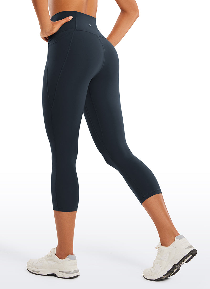 CRZ YOGA Women's Yoga High Rise Butterluxe Capri with Pockets 21'' True Navy