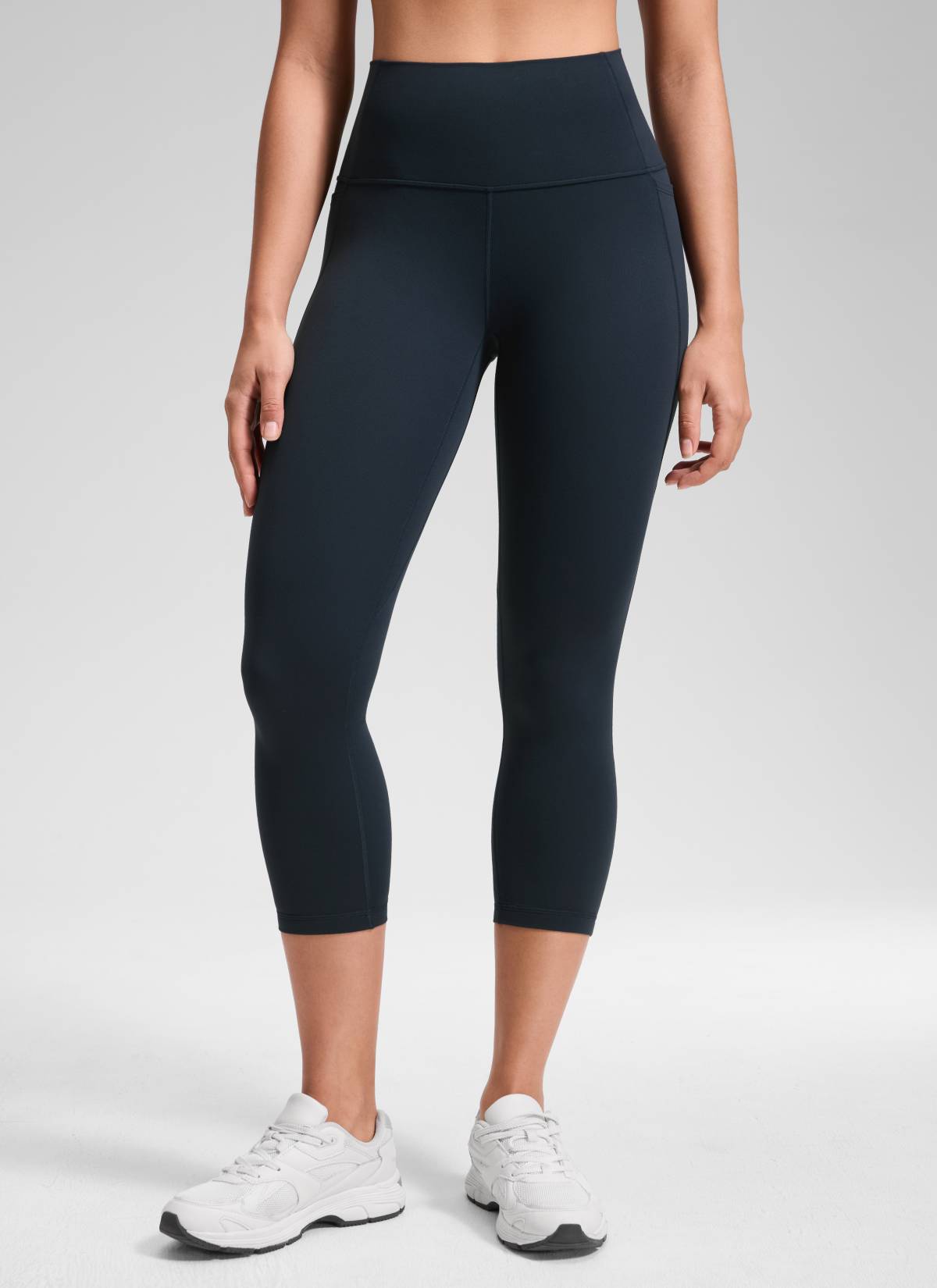CRZ YOGA Women's Yoga High Rise Butterluxe Capri with Pockets 21'' True Navy