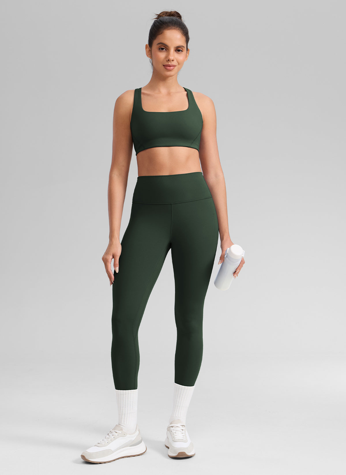 CRZ YOGA Women's Workout High Rise Butterlift Yoga Leggings 25'' Legend Green