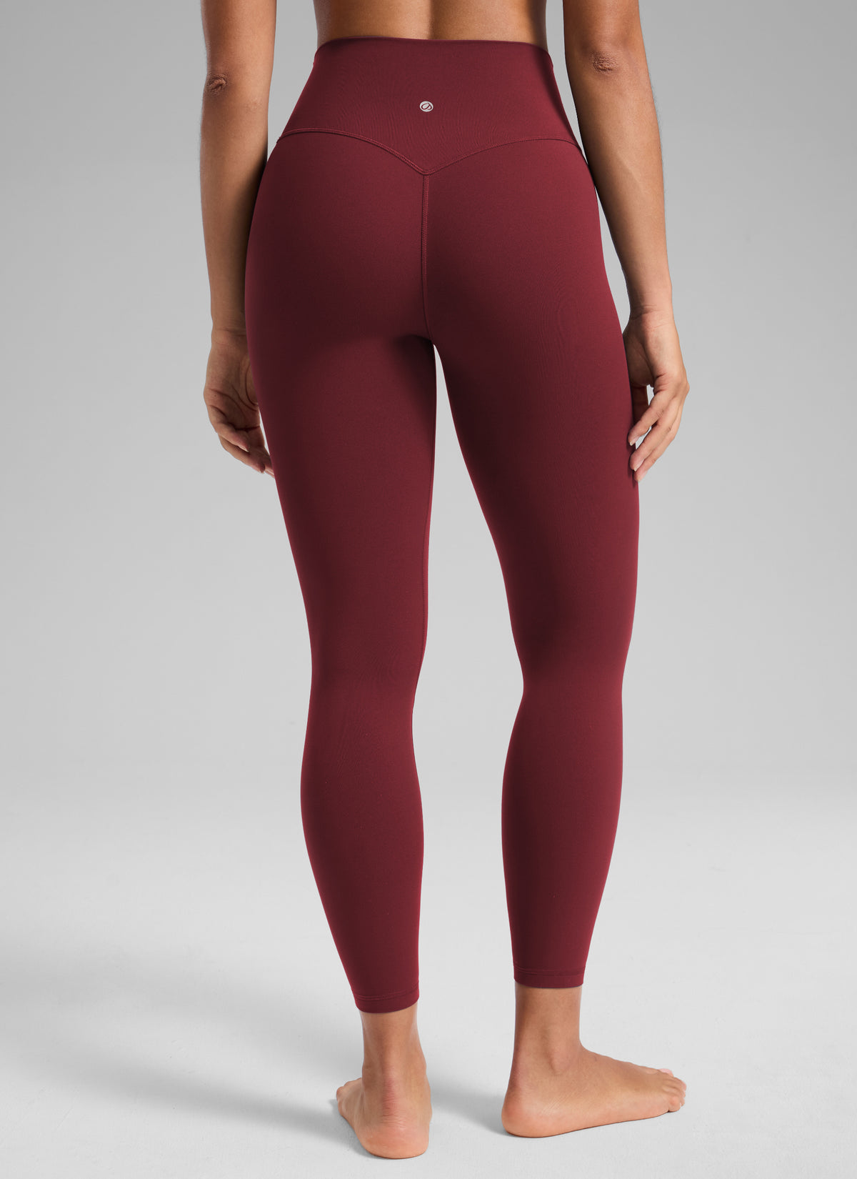 CRZ YOGA Women's Workout High Rise Butterlift Yoga Leggings 25'' Burgundy Bay @model_info:F