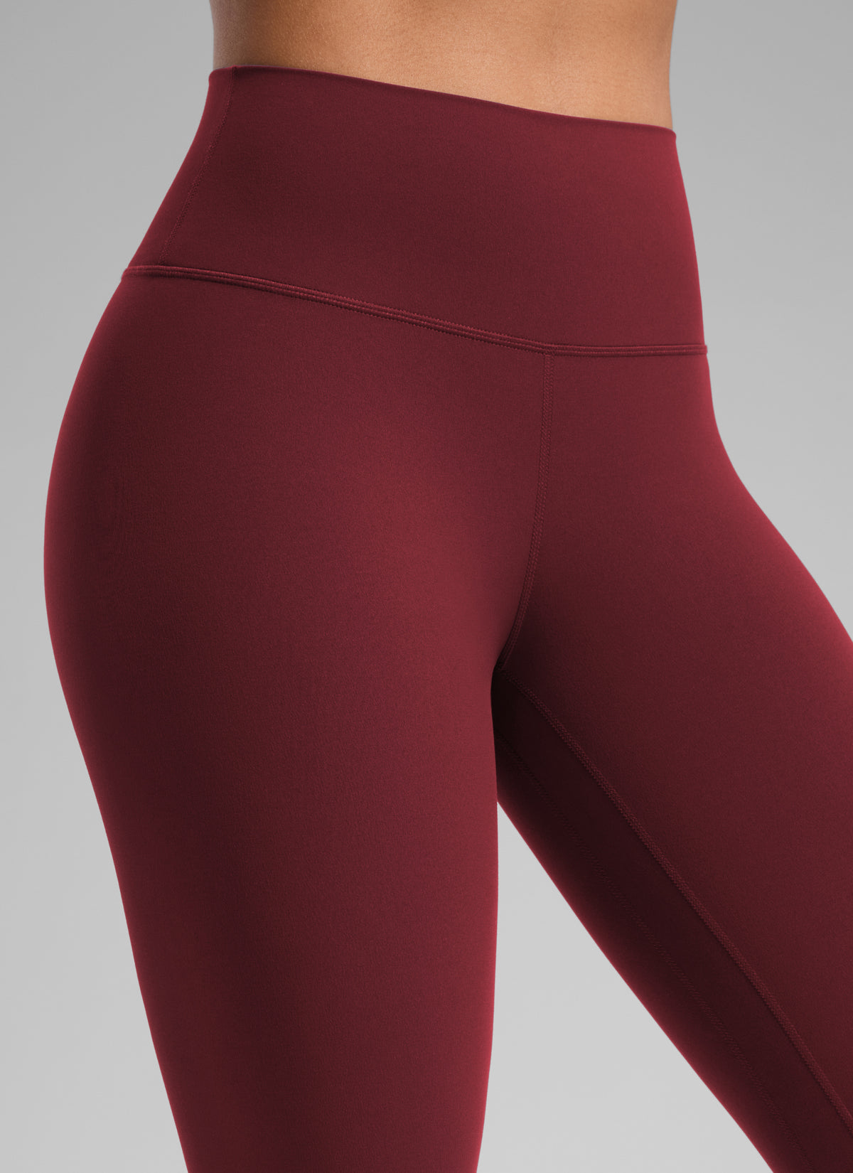CRZ YOGA Women's Workout High Rise Butterlift Yoga Leggings 25'' Burgundy Bay @model_info:F