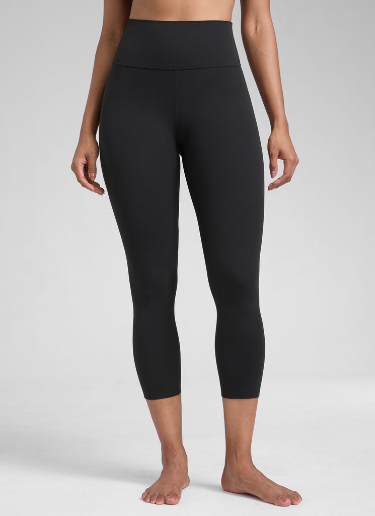 CRZ YOGA Women's High Waisted Capris Workout Leggings 23" Sparkle Blue