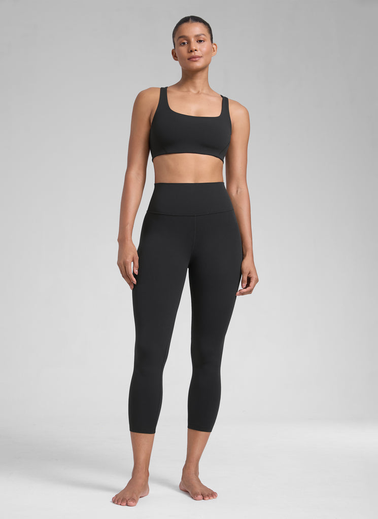 CRZ YOGA Women's High Waisted Capris Workout Leggings 23" Black
