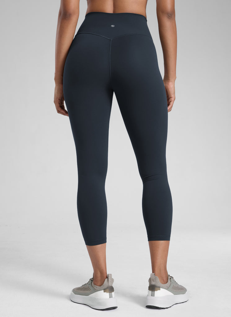 CRZ YOGA Women's High Waisted Capris Workout Leggings 23" True Navy