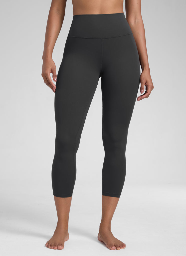CRZ YOGA Women's High Waisted Capris Workout Leggings 23" Olive Green