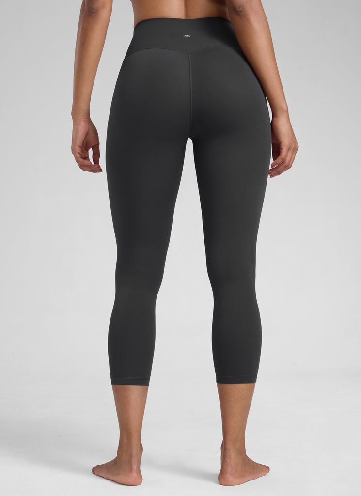 CRZ YOGA Women's High Waisted Capris Workout Leggings 23" Olive Green