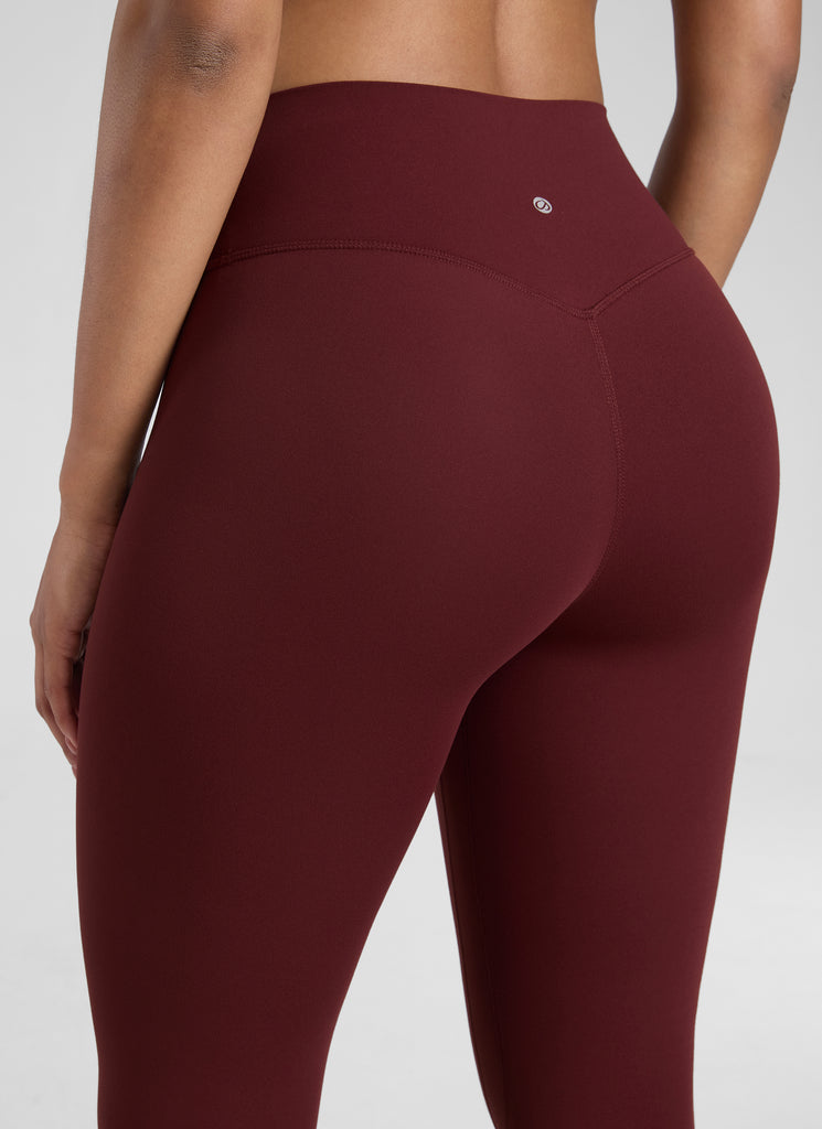 CRZ YOGA Women's High Waisted Capris Workout Leggings 23" Red Merlot