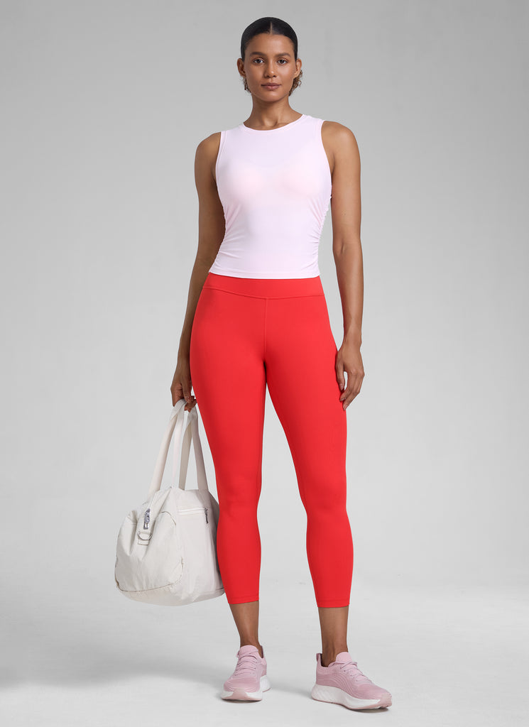 CRZ YOGA Women's High Waisted Capris Workout Leggings 23" Hot Fudge Brown