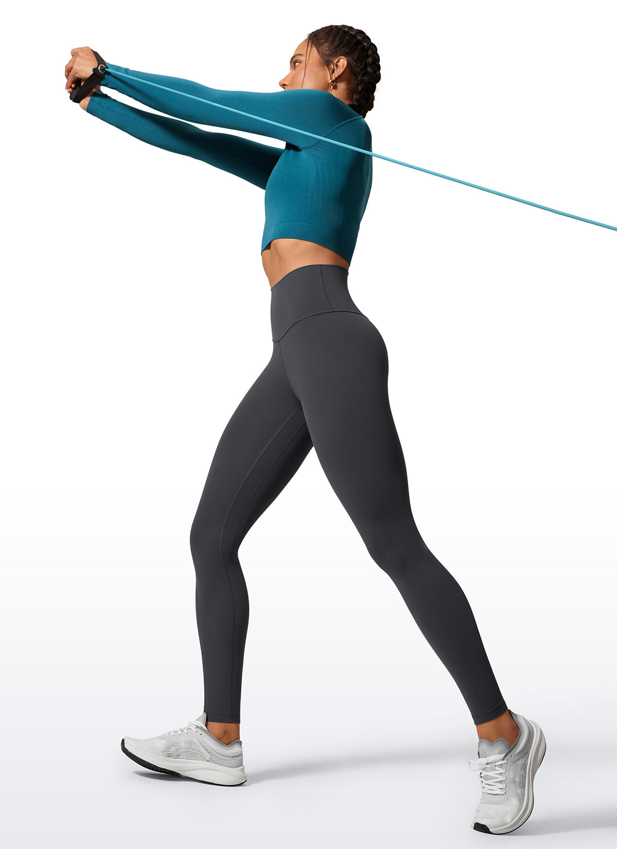 CRZ YOGA Women's Workout High Rise Butterlift Yoga Leggings 28'' Mysterious Grey