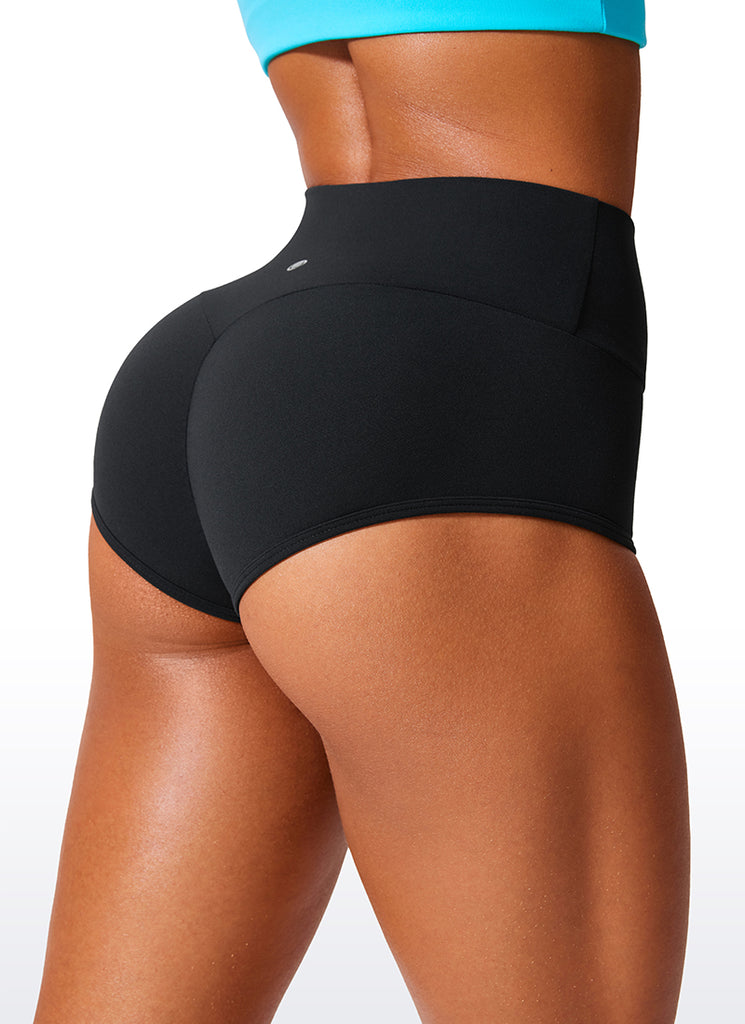 CRZ YOGA Womens Butterlift Scrunch Butt Lifting Workout Booty Shorts Black