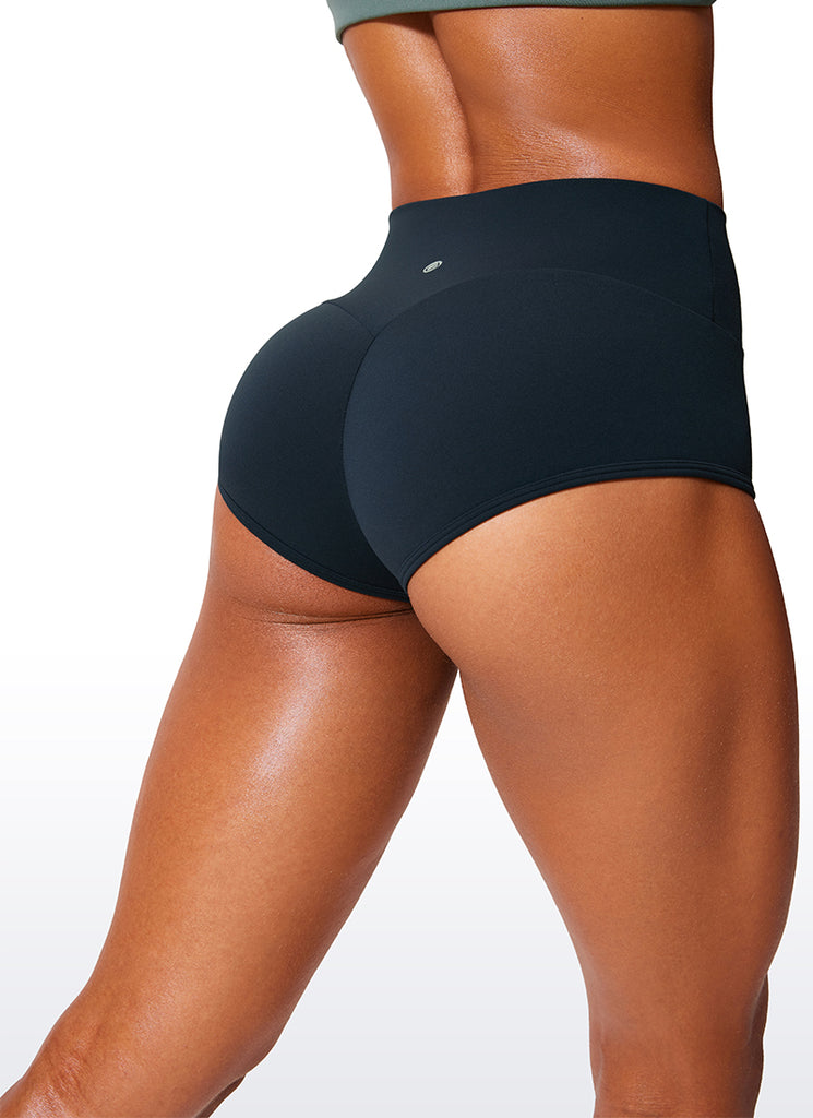 CRZ YOGA Womens Butterlift Scrunch Butt Lifting Workout Booty Shorts True Navy