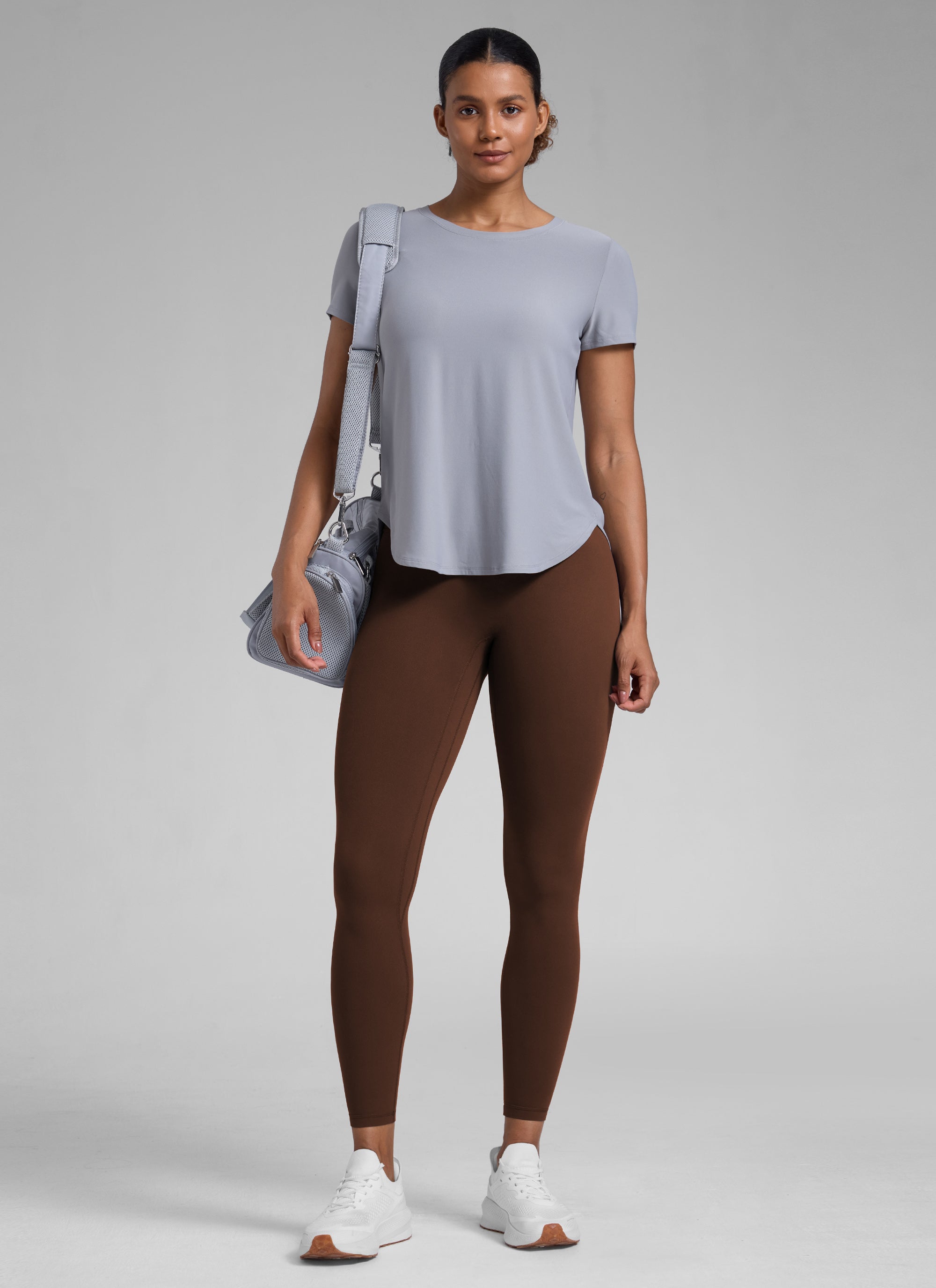 CRZ YOGA Women Butterlift High Rise Scrunch Butt Legging No Front Seam Lava Brown