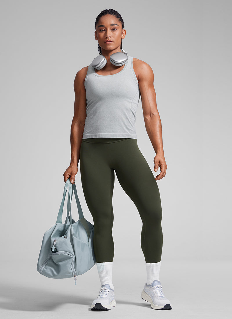 CRZ YOGA Women Butterlift High Rise Scrunch Butt Legging No Front Seam Olive Green