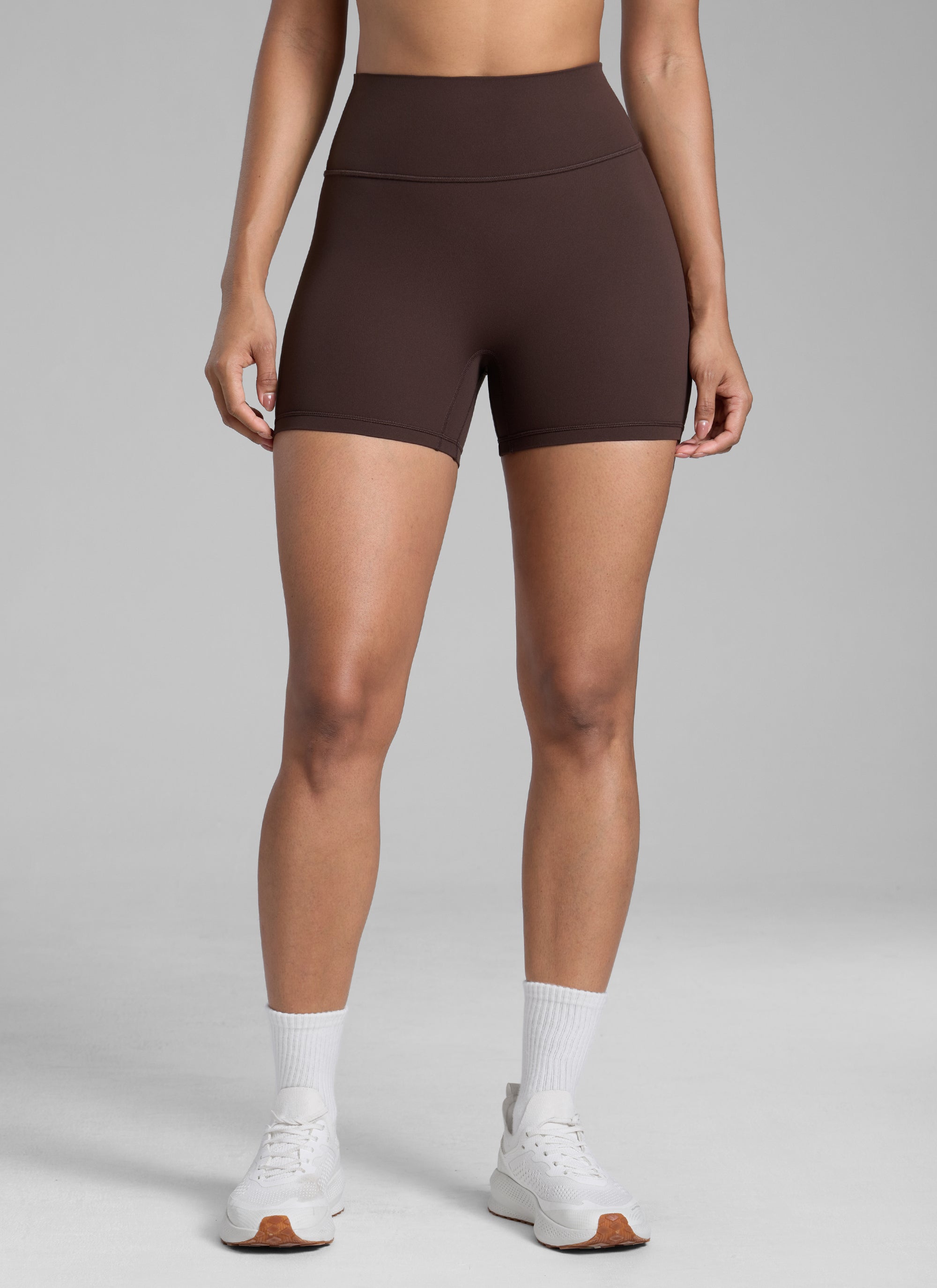 CRZ YOGA Womens Butterlift Scrunch Butt Atheletic Workout Biker Shorts Hot Fudge Brown