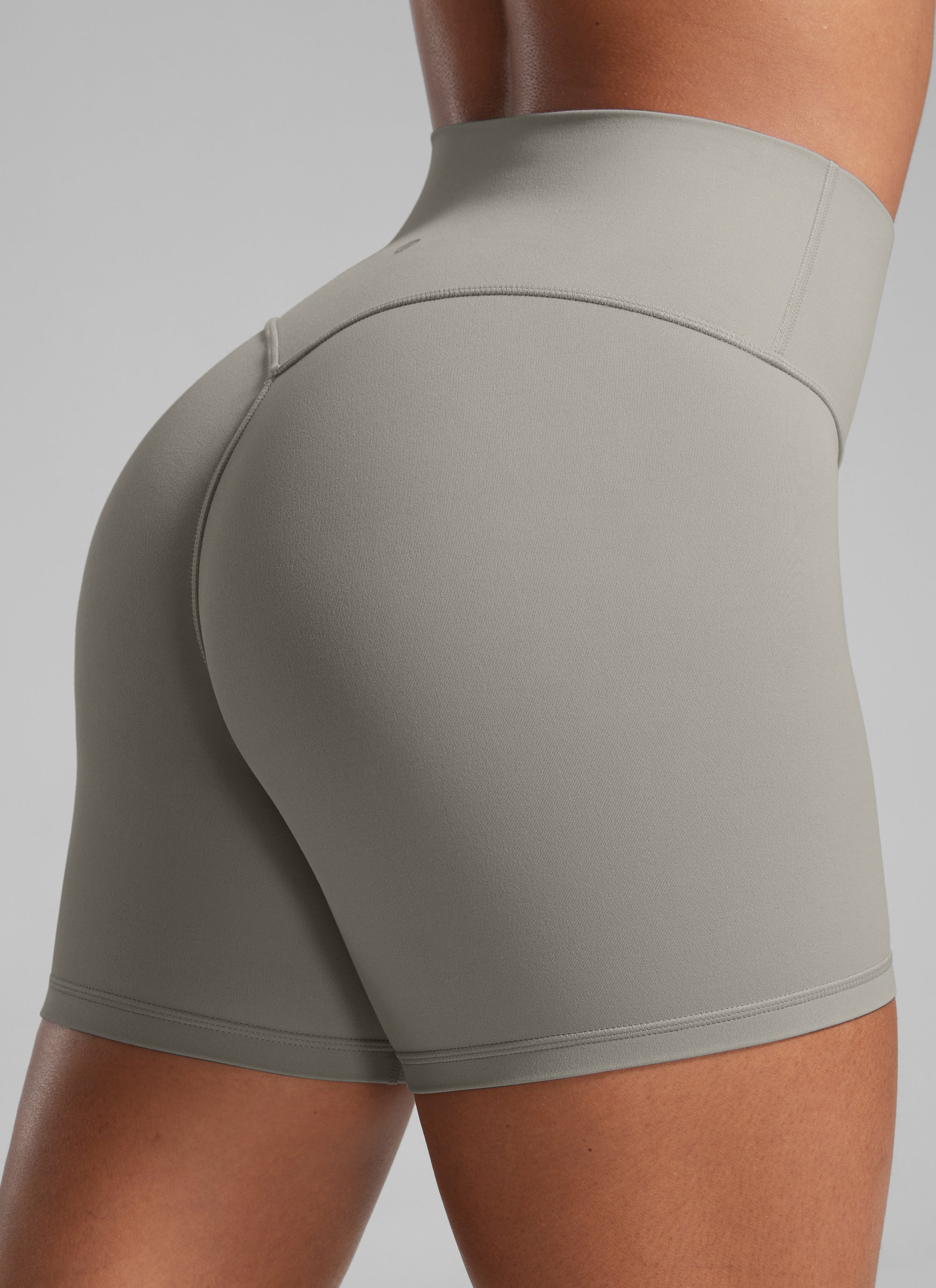 CRZ YOGA Womens Butterlift Scrunch Butt Atheletic Workout Biker Shorts Rock grey