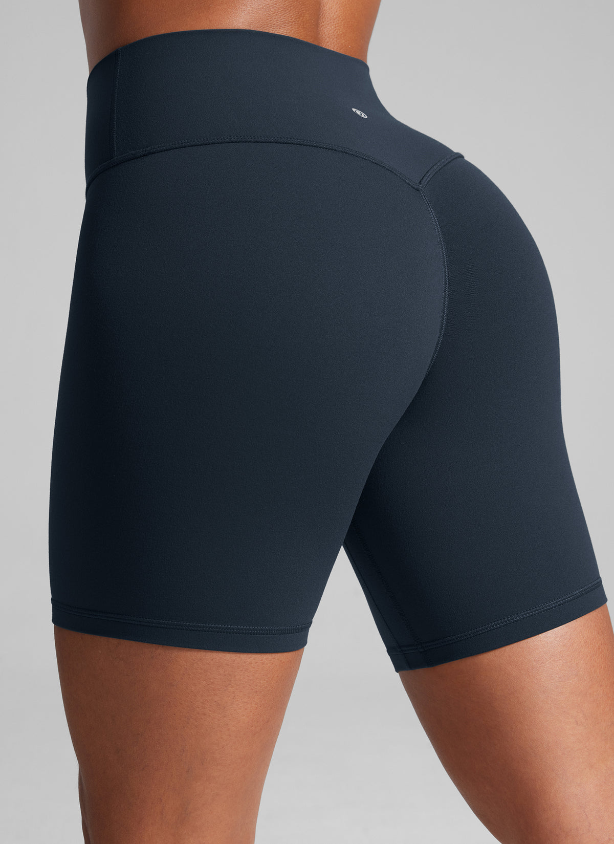 CRZ YOGA Butterlift Womens Scrunch Butt Biker Shorts 6'' No Front Seam True Navy