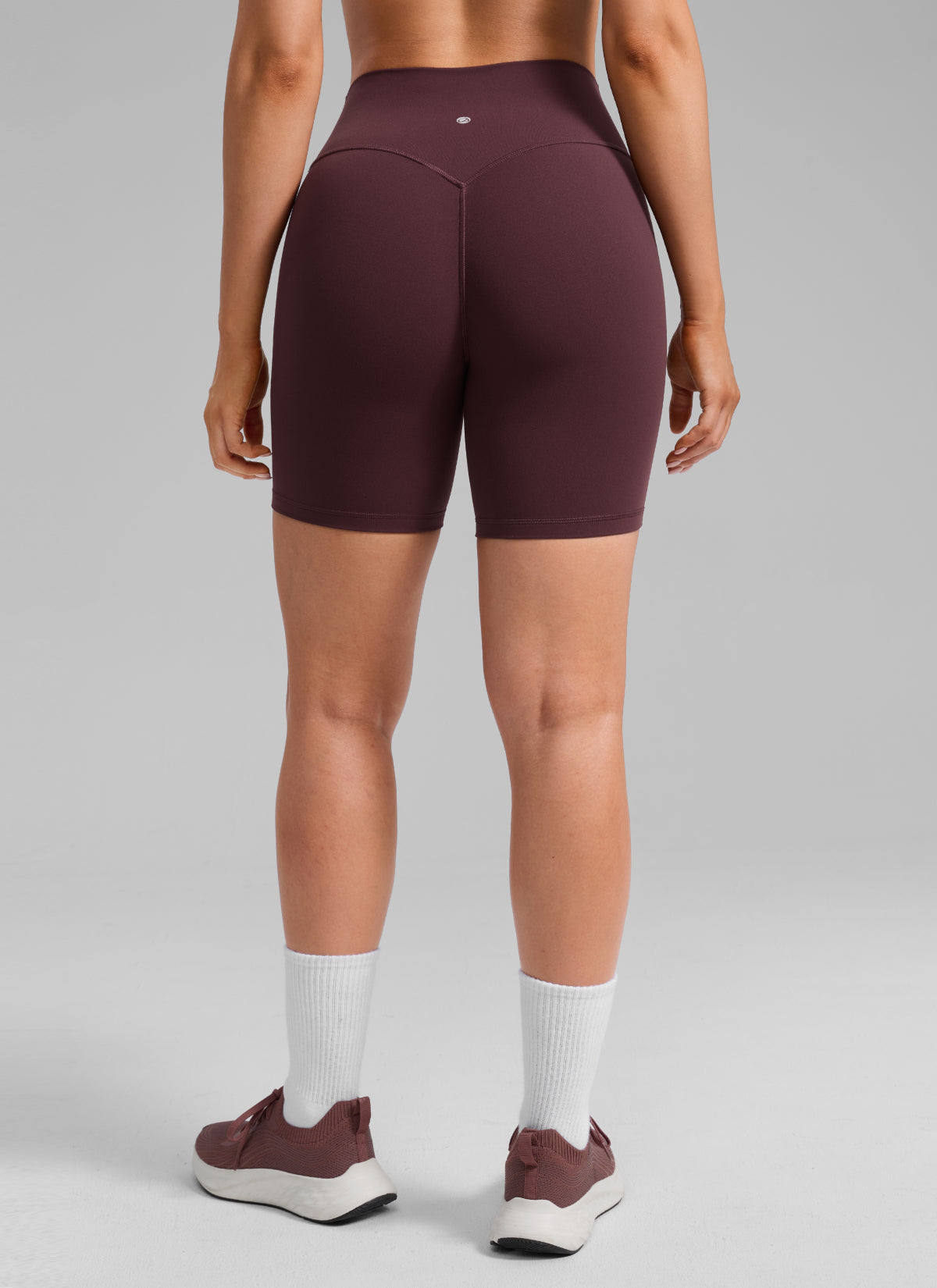 CRZ YOGA Butterlift Womens Scrunch Butt Biker Shorts 6'' No Front Seam Ripe Plum