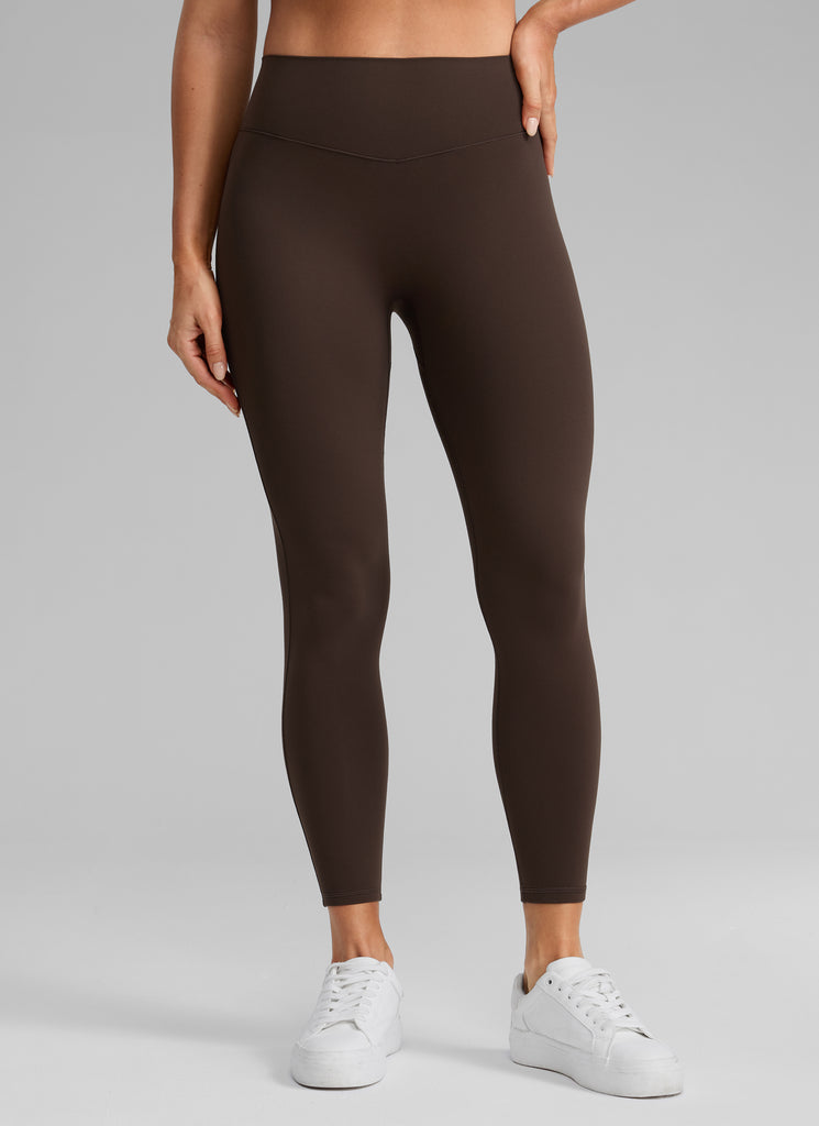 CRZ YOGA Women's Skinsoft High Rise No Front Seam Scrunch Legging 25'' Hot Fudge Brown