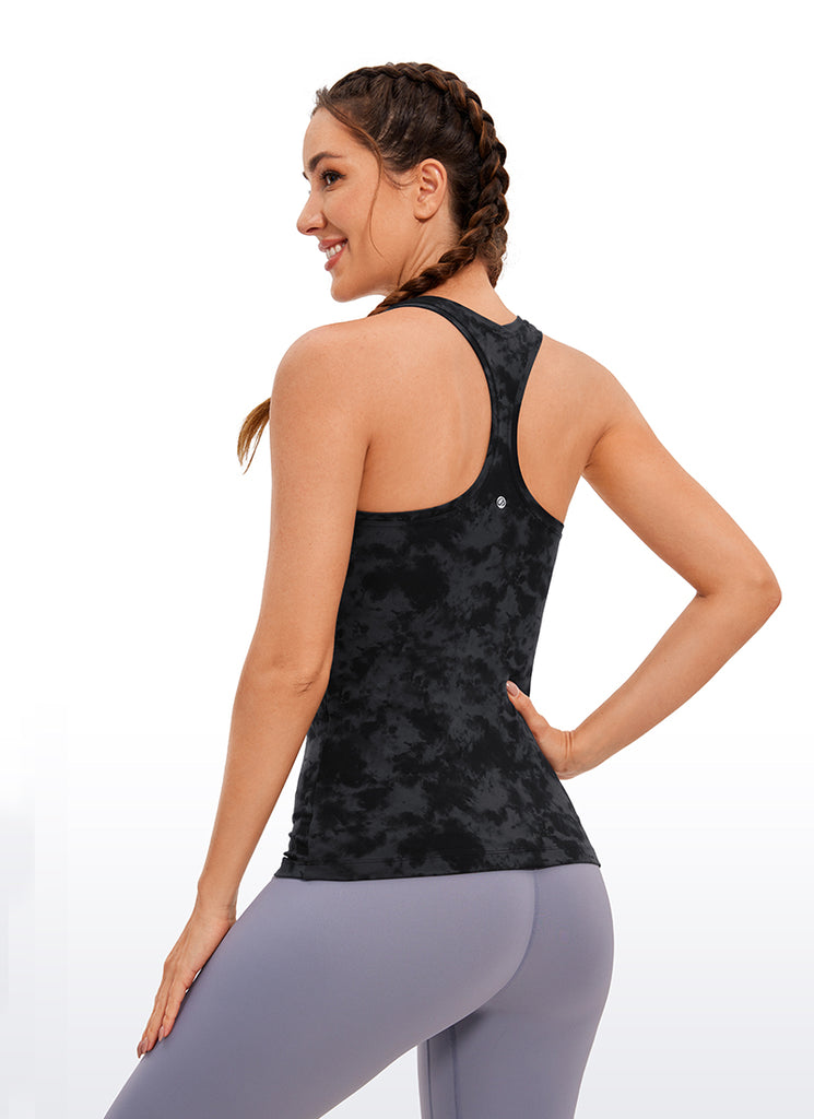 CRZ YOGA Women's Yoga Slim Fit Tops Butterluxe Tank Racerback True Navy