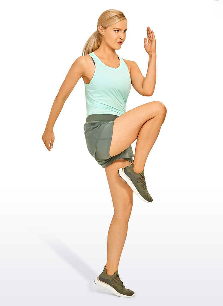 CRZ YOGA Women's Yoga Loose Fit Tops Pima Cotton Tank Split Open Back Misty Merlot