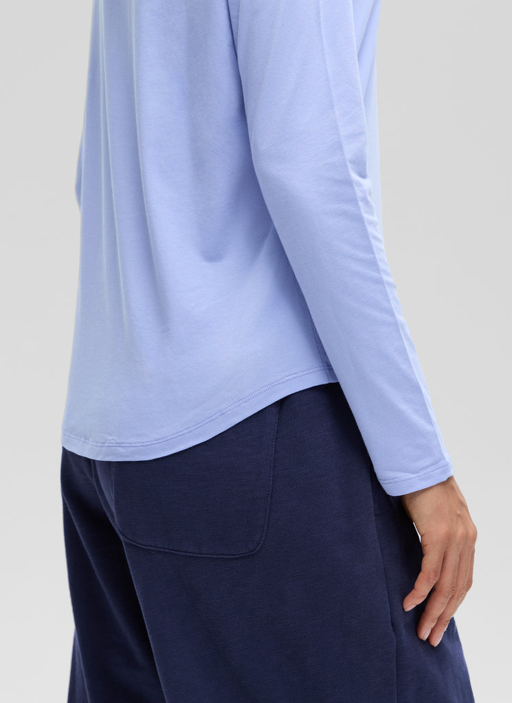 CRZ YOGA Women's Yoga Classic Fit Tops Pima Cotton Workout Long Sleeve Lava Smoke Grey