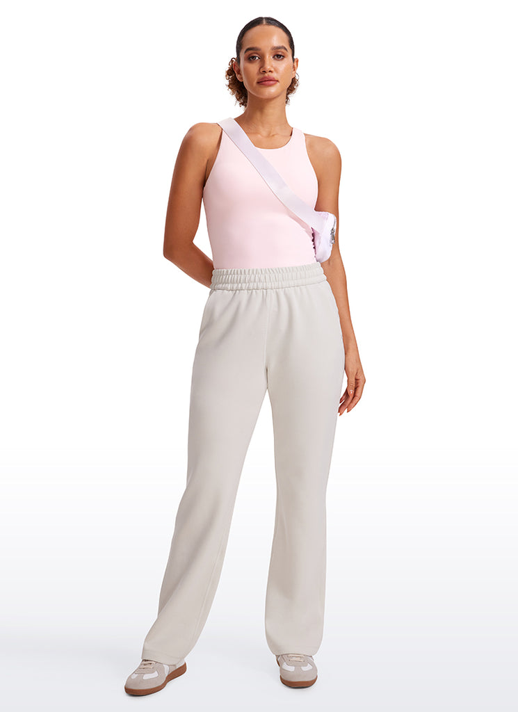 CRZ YOGA Women's Yoga Slim Fit Top Butterluxe Tank Racerback High Neck Green Palm Court