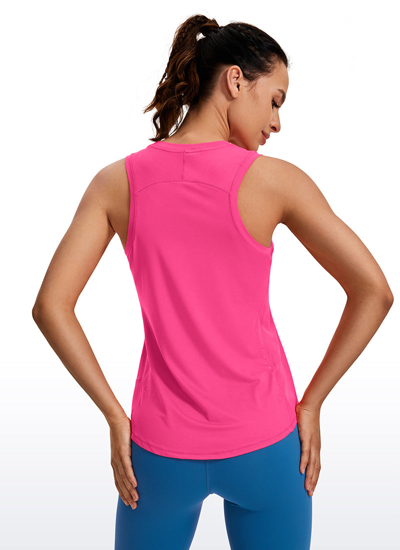 CRZ YOGA Women's Running Relaxed Fit Ultralight Tank Top Racerback Slate Blue
