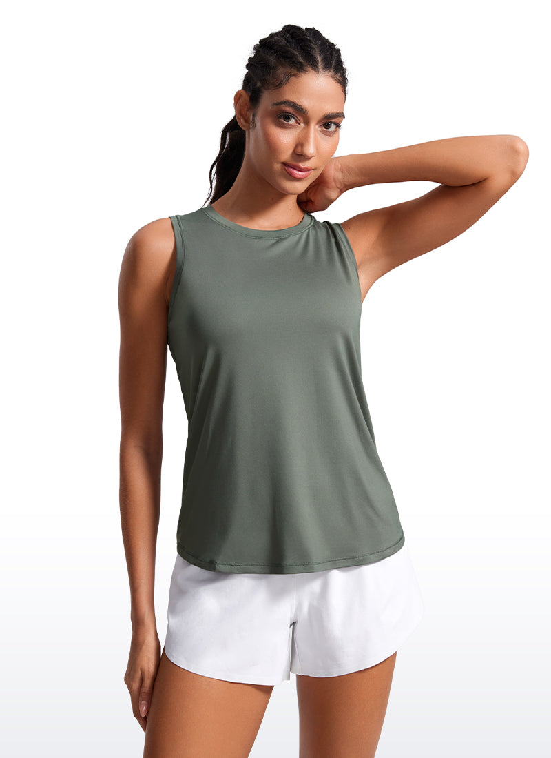 CRZ YOGA Women's Running Relaxed Fit Ultralight Tank Top Racerback True Navy