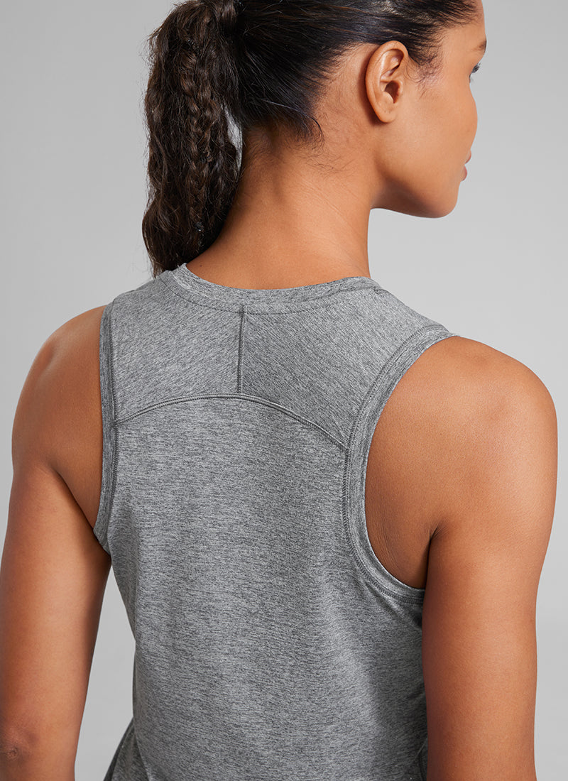 CRZ YOGA Women's Running Relaxed Fit Ultralight Tank Top Racerback Deep Red