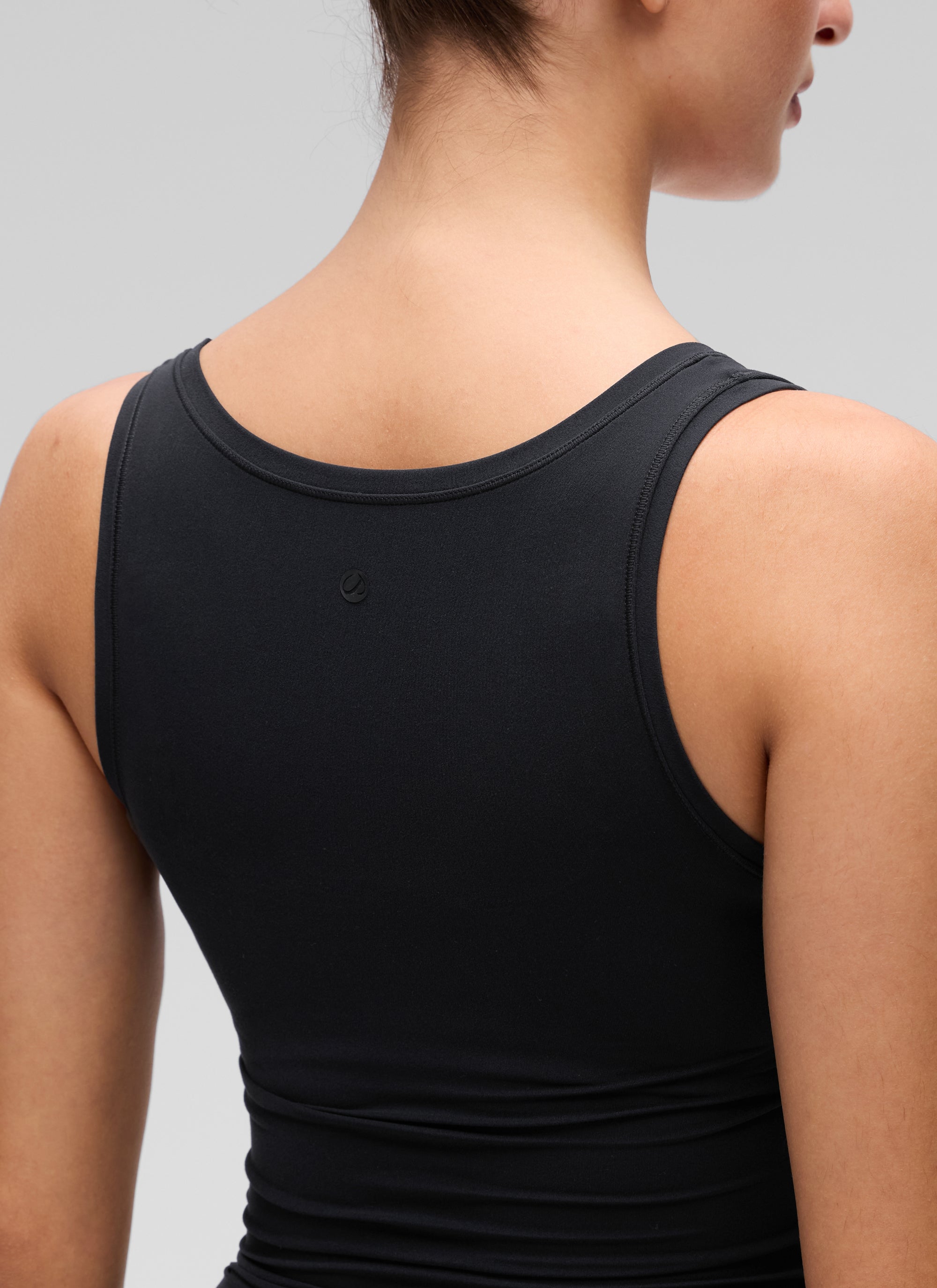 CRZ YOGA Women Softembrace Soft Double Lined Scoop Neck Tanks Casual Tops Black