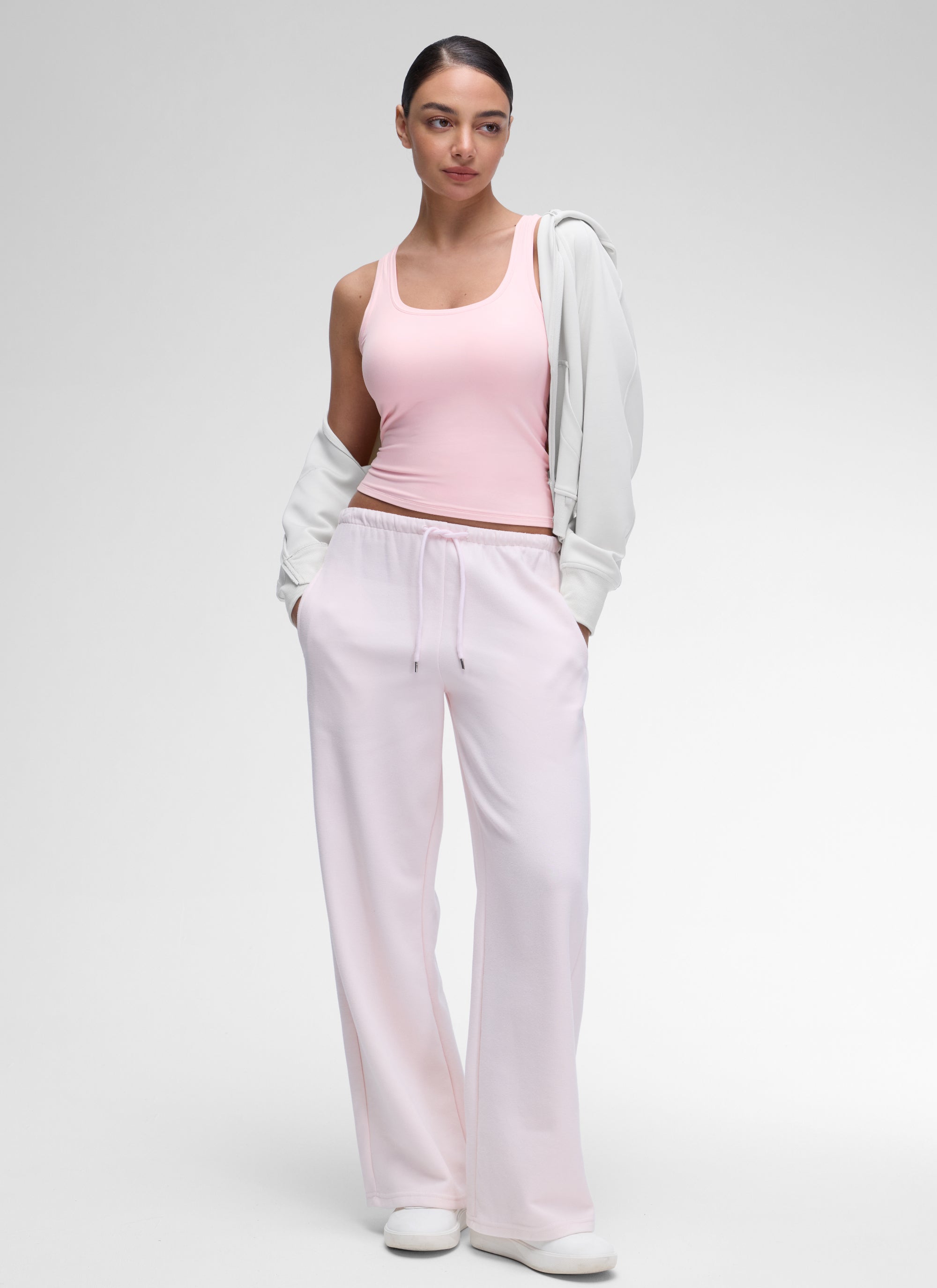 CRZ YOGA Women Softembrace Soft Double Lined Scoop Neck Tanks Casual Tops Strawberry Pink