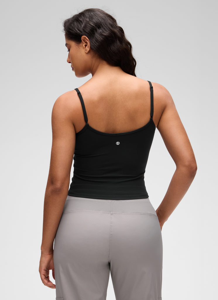 CRZ YOGA Women's Butterluxe Casual Scoop Neck U Back Double Lined Tank Kayak Blue