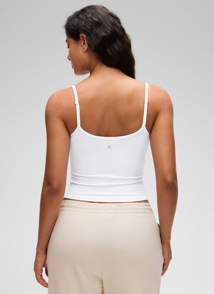 CRZ YOGA Women's Butterluxe Casual Scoop Neck U Back Double Lined Tank Kayak Blue